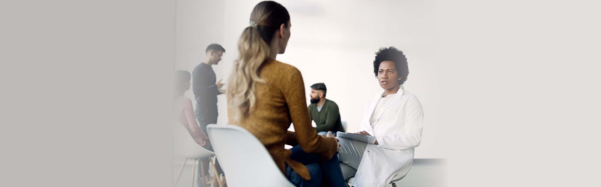 a woman having session